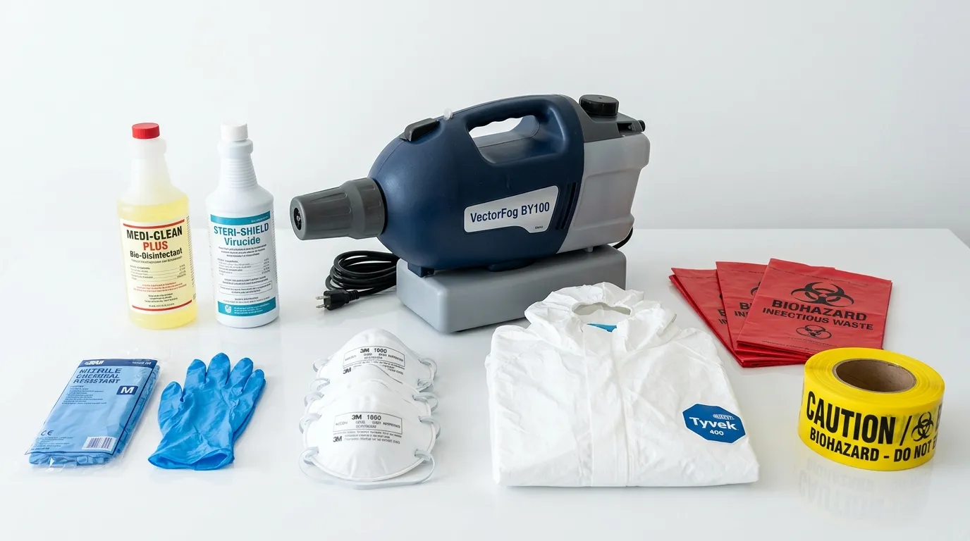 Professional biohazard remediation crew working in Englewood